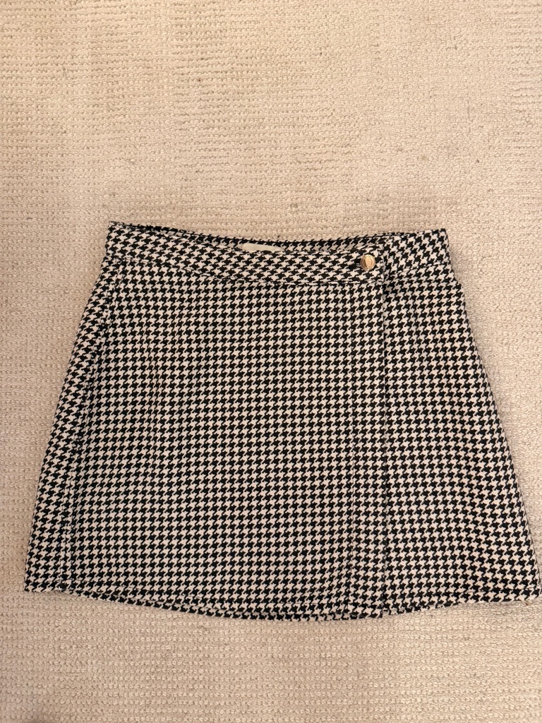 Dl1961 Houndstooth A-Line Mini Skirt - Black & White